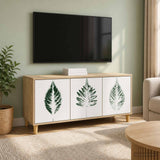 Wooden TV Stand 102cm Wide With 3 Doors - Hanau