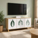 Wooden TV Stand 102cm Wide With 3 Doors - Hanau