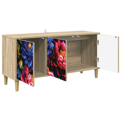 Wooden TV Stand 102cm Wide With 3 Doors - Kiel