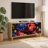 Wooden TV Stand 102cm Wide With 3 Doors - Kiel