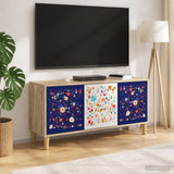 Wooden TV Stand 102cm Wide With 3 Doors - Mainz