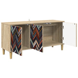 Wooden TV Stand 102cm Wide With 3 Doors - Ommen