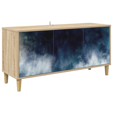 Wooden TV Stand 102cm Wide With 3 Doors - Raalte