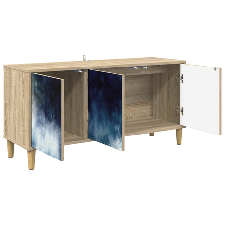 Wooden TV Stand 102cm Wide With 3 Doors - Raalte
