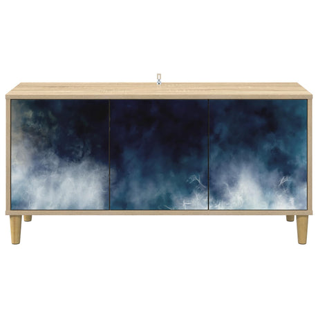 Wooden TV Stand 102cm Wide With 3 Doors - Raalte