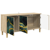 Wooden TV Stand 102cm Wide With 3 Doors - Wijhe