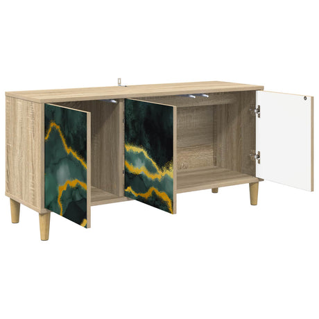 Wooden TV Stand 102cm Wide With 3 Doors - Wijhe