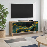 Wooden TV Stand 102cm Wide With 3 Doors - Wijhe