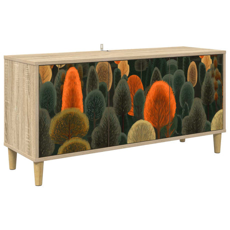 Wooden TV Stand 102cm Wide With 3 Doors - Zaandam