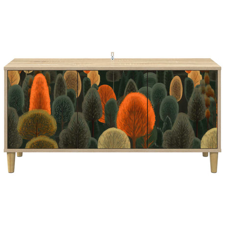 Wooden TV Stand 102cm Wide With 3 Doors - Zaandam