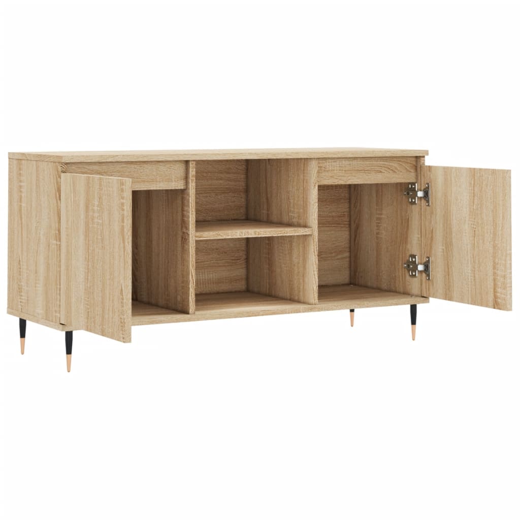 Wooden TV Stand 104cm Wide With 2 Doors - Vantage Home