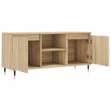 Wooden TV Stand 104cm Wide With 2 Doors - Vantage Home