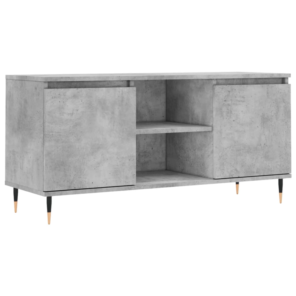 Wooden TV Stand 104cm Wide With 2 Doors - Vantage Home
