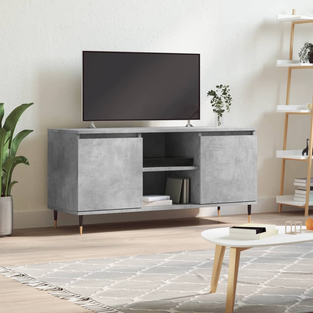 Wooden TV Stand 104cm Wide With 2 Doors - Vantage Home