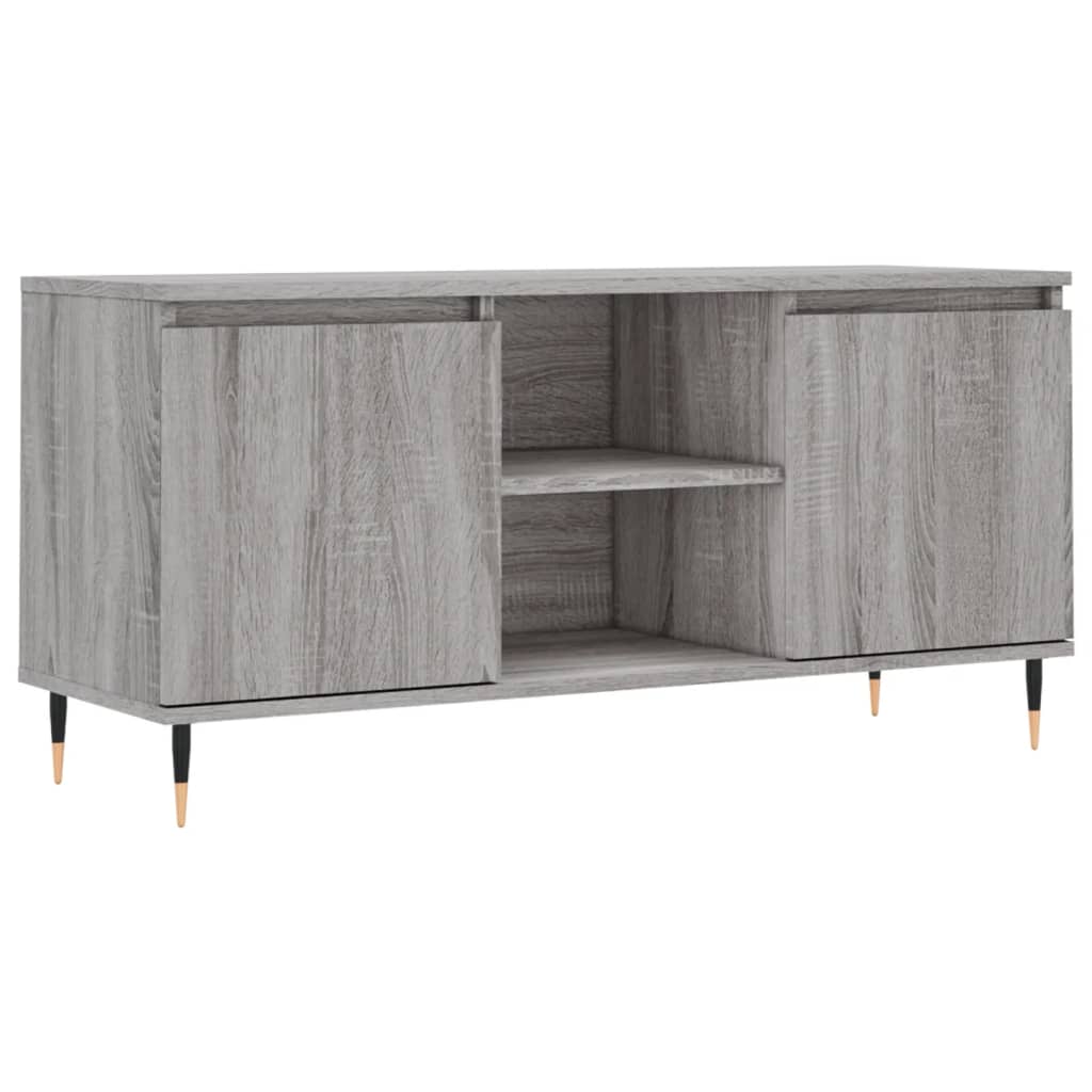 Wooden TV Stand 104cm Wide With 2 Doors - Vantage Home