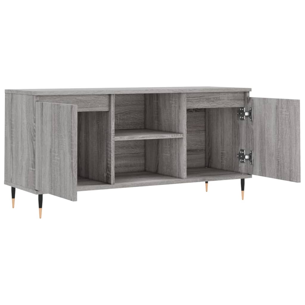 Wooden TV Stand 104cm Wide With 2 Doors - Vantage Home