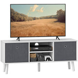 Wooden TV Stand 110cm Wide With Foldable Drawers - Velmora