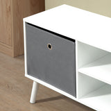 Wooden TV Stand 110cm Wide With Foldable Drawers - Velmora