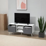 Wooden TV Stand 110cm Wide With Foldable Drawers - Velmora