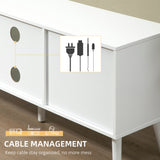 Wooden TV Stand 110cm Wide With Foldable Drawers - Velmora