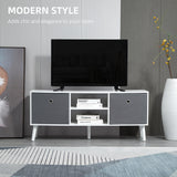 Wooden TV Stand 110cm Wide With Foldable Drawers - Velmora