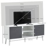 Wooden TV Stand 110cm Wide With Foldable Drawers - Velmora