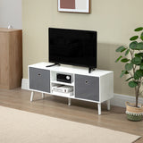 Wooden TV Stand 110cm Wide With Foldable Drawers - Velmora