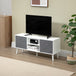 Wooden TV Stand 110cm Wide With Foldable Drawers - Velmora