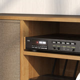 Wooden TV Stand 110cm Wide With Foldable Drawers - Velmora