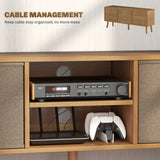 Wooden TV Stand 110cm Wide With Foldable Drawers - Velmora