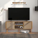 Wooden TV Stand 110cm Wide With Foldable Drawers - Velmora