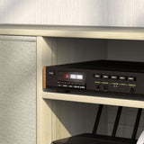 Wooden TV Stand 110cm Wide With Foldable Drawers - Velmora
