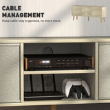 Wooden TV Stand 110cm Wide With Foldable Drawers - Velmora