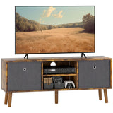 Wooden TV Stand 110cm Wide With Foldable Drawers - Velmora