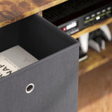 Wooden TV Stand 110cm Wide With Foldable Drawers - Velmora