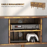Wooden TV Stand 110cm Wide With Foldable Drawers - Velmora
