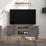 Wooden TV Stand 110cm Wide With Foldable Drawers - Velmora