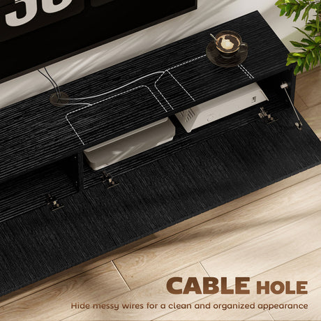 Wooden TV Stand 140cm Wide Wall Hung - Velmora