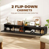 Wooden TV Stand 140cm Wide Wall Hung - Velmora