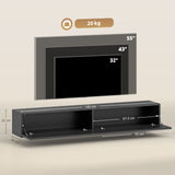 Wooden TV Stand 140cm Wide Wall Hung - Velmora