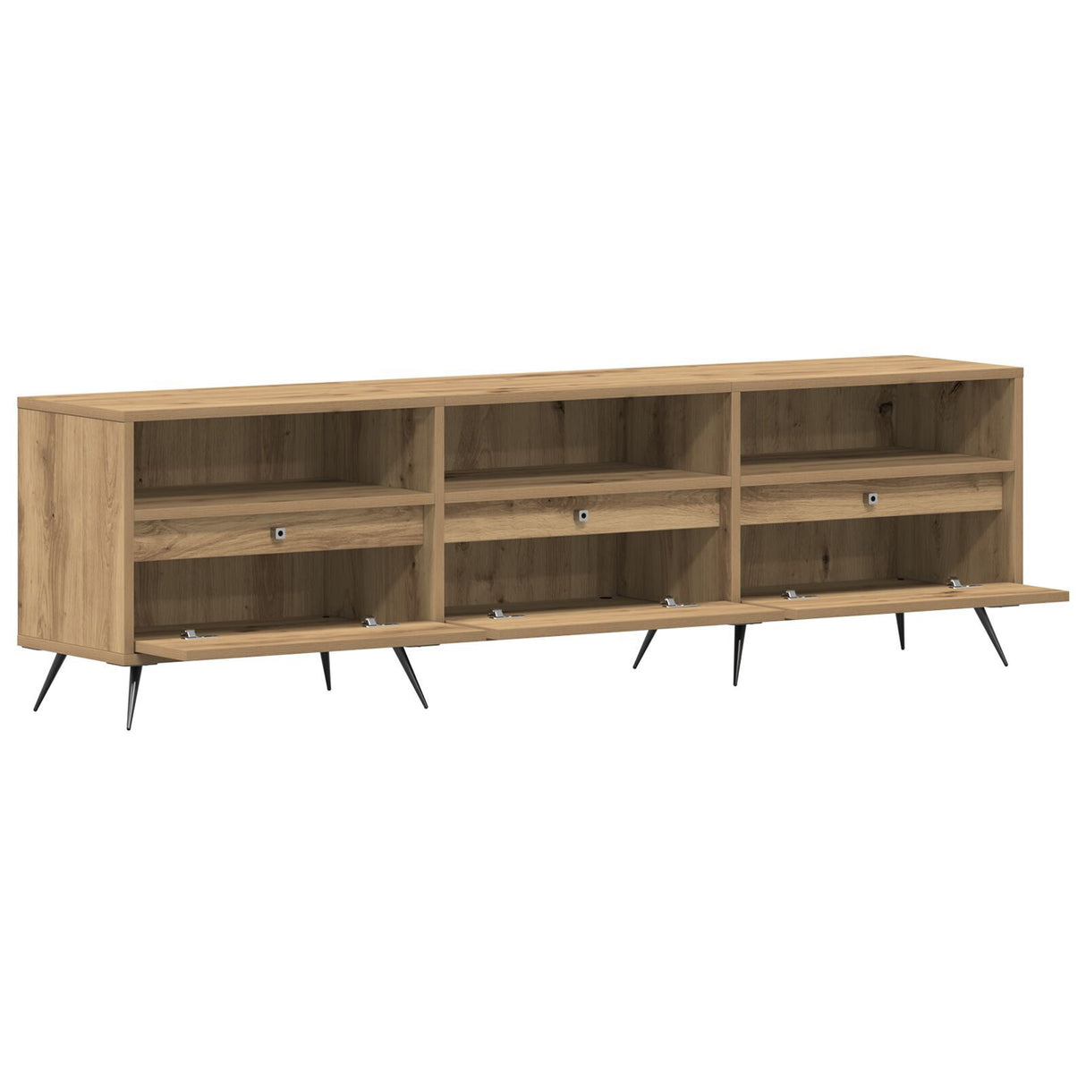 Wooden TV Stand 150cm Wide With 3 Doors - Vantage Home