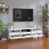 Wooden TV Stand 150cm Wide With 3 Flap Doors - Vantage Home
