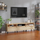 Wooden TV Stand 150cm Wide With 3 Flap Doors - Vantage Home