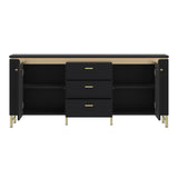 Wooden TV Stand 155cm Wide With 2 Doors And 3 Drawers - Genoa