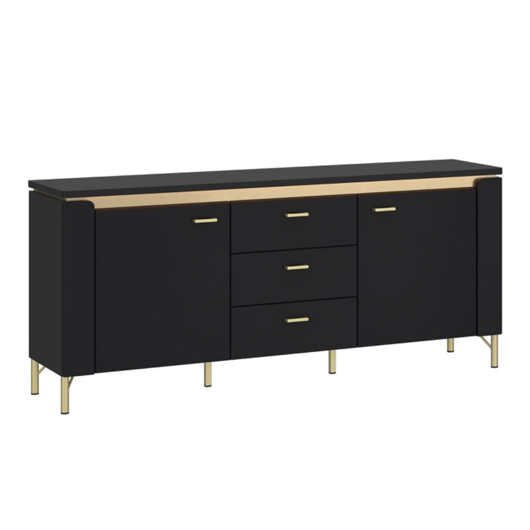 Wooden TV Stand 155cm Wide With 2 Doors And 3 Drawers - Genoa