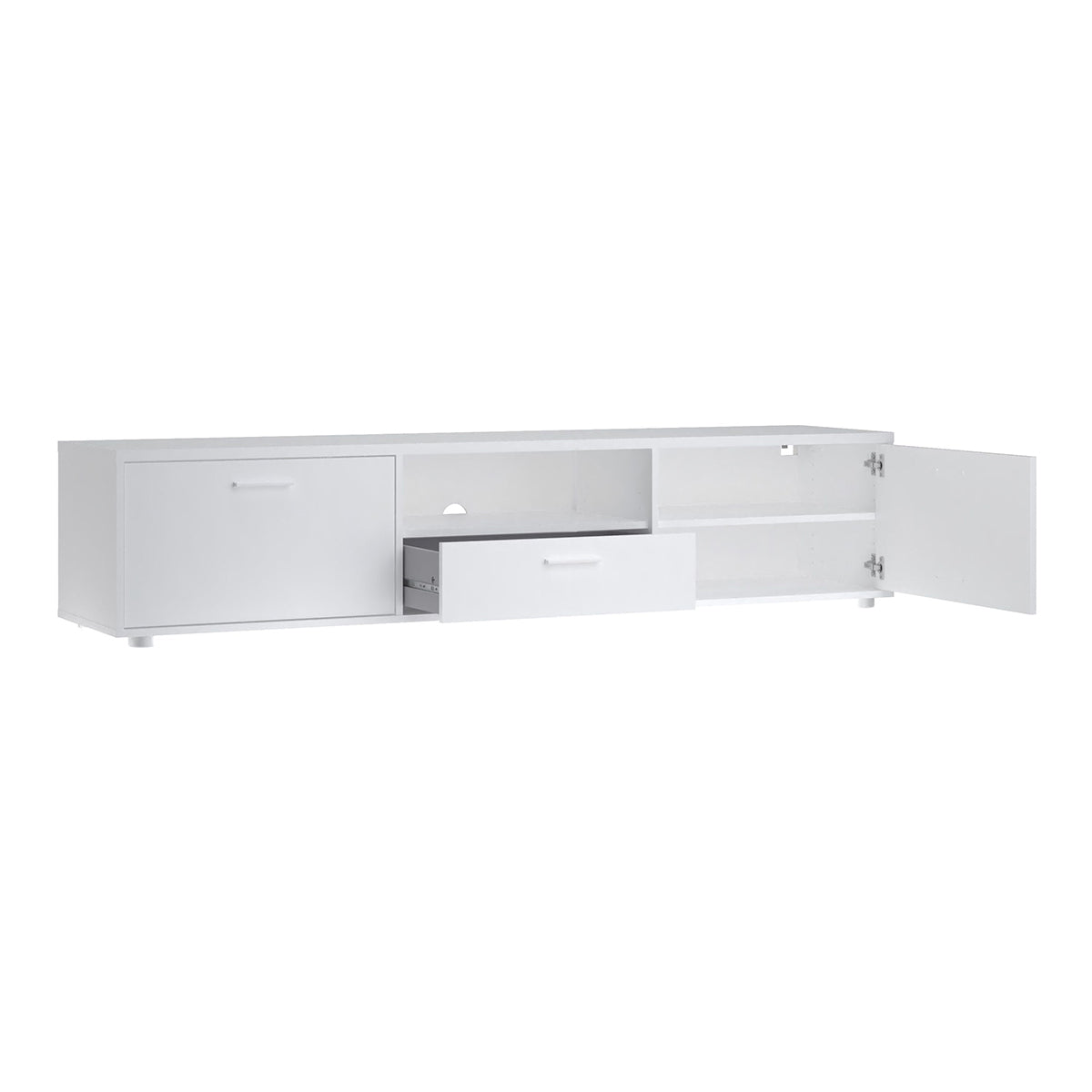 Wooden TV Stand 177cm Wide With 2 Doors And 1 Drawer - Media