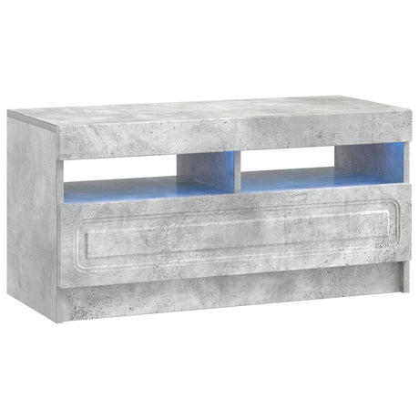 Wooden TV Stand 178cm Wide With 2 Doors 1 Flip Door And LED Lights - Vantage Home