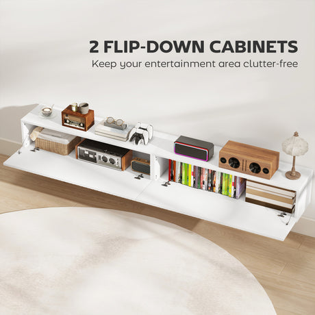 Wooden TV Stand 180cm Wide Wall Hung - Velmora