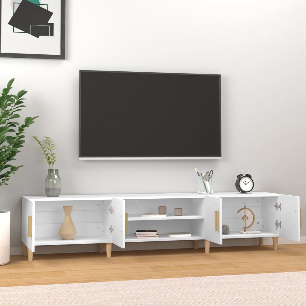 Wooden TV Stand 180cm Wide With 4 Doors - Vantage Home
