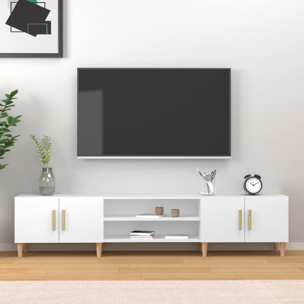 Wooden TV Stand 180cm Wide With 4 Doors - Vantage Home